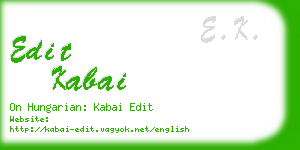 edit kabai business card